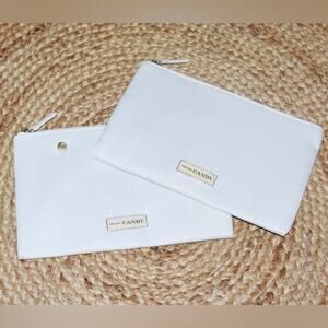 2) PRADA Candy Kiss White Makeup Travel Clutch Bags New Limited Edition